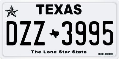 TX license plate DZZ3995