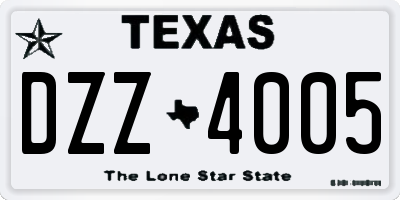 TX license plate DZZ4005