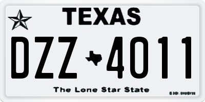 TX license plate DZZ4011