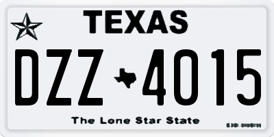 TX license plate DZZ4015
