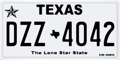 TX license plate DZZ4042