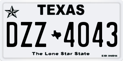 TX license plate DZZ4043