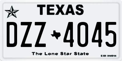 TX license plate DZZ4045
