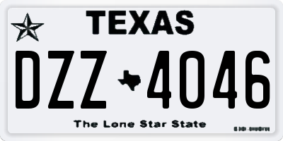 TX license plate DZZ4046