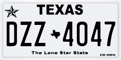 TX license plate DZZ4047