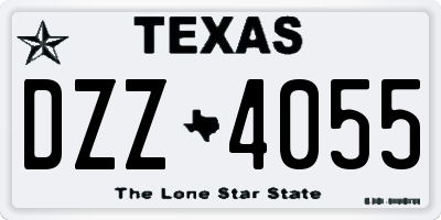 TX license plate DZZ4055