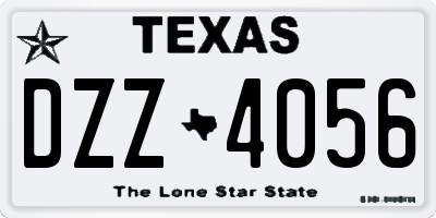 TX license plate DZZ4056