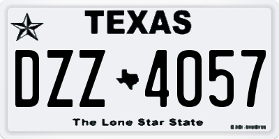 TX license plate DZZ4057