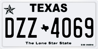 TX license plate DZZ4069