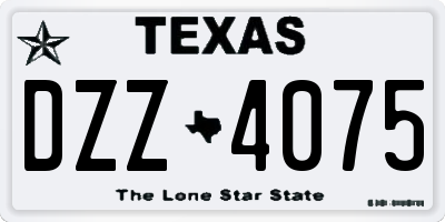 TX license plate DZZ4075