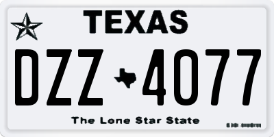 TX license plate DZZ4077