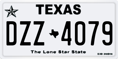 TX license plate DZZ4079