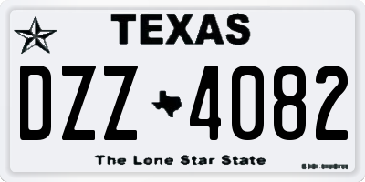 TX license plate DZZ4082