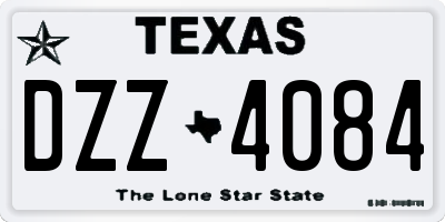TX license plate DZZ4084