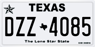 TX license plate DZZ4085