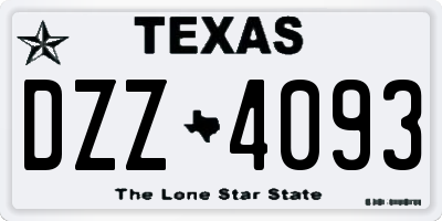 TX license plate DZZ4093