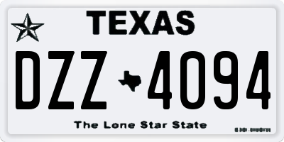 TX license plate DZZ4094