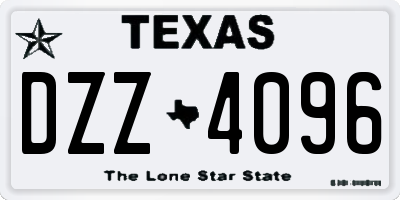 TX license plate DZZ4096