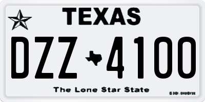 TX license plate DZZ4100