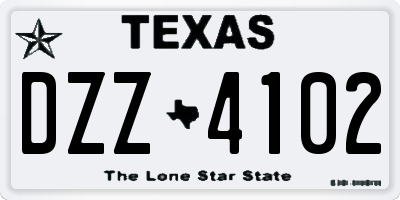 TX license plate DZZ4102