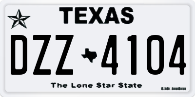 TX license plate DZZ4104