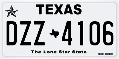 TX license plate DZZ4106