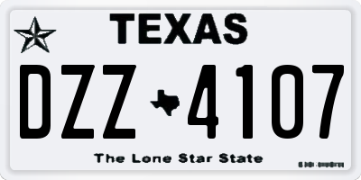 TX license plate DZZ4107