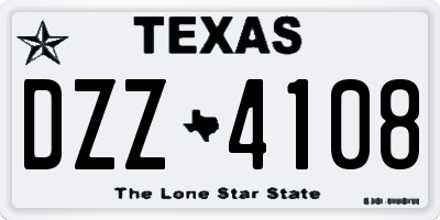 TX license plate DZZ4108