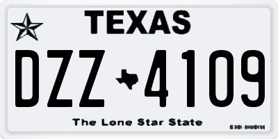 TX license plate DZZ4109