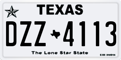 TX license plate DZZ4113