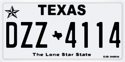 TX license plate DZZ4114