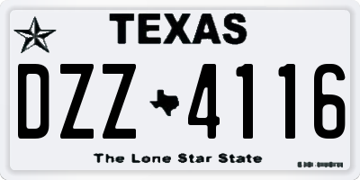 TX license plate DZZ4116