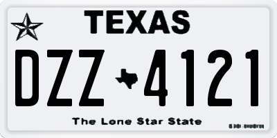 TX license plate DZZ4121