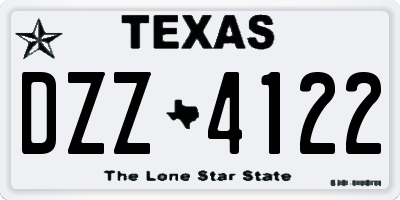 TX license plate DZZ4122