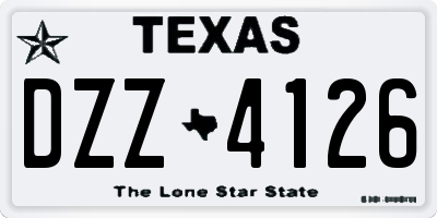 TX license plate DZZ4126