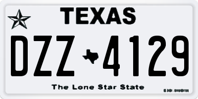 TX license plate DZZ4129