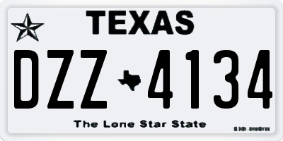 TX license plate DZZ4134