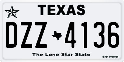 TX license plate DZZ4136
