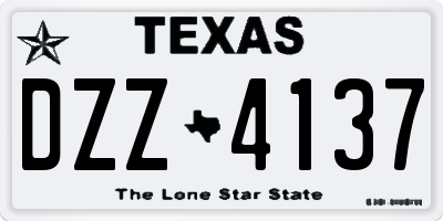 TX license plate DZZ4137