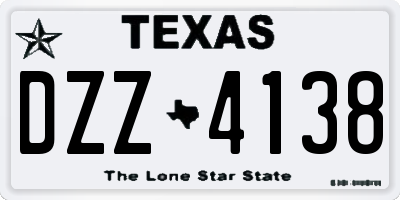 TX license plate DZZ4138