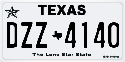 TX license plate DZZ4140