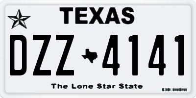 TX license plate DZZ4141