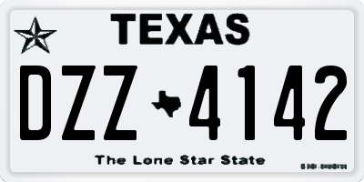 TX license plate DZZ4142