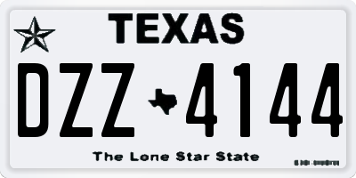 TX license plate DZZ4144