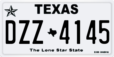 TX license plate DZZ4145