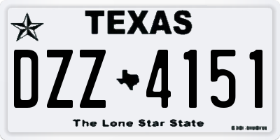 TX license plate DZZ4151