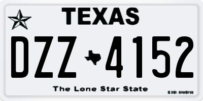 TX license plate DZZ4152