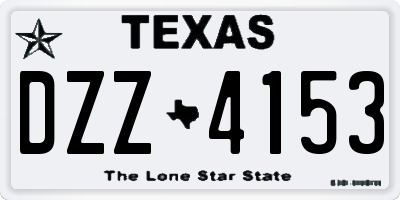 TX license plate DZZ4153