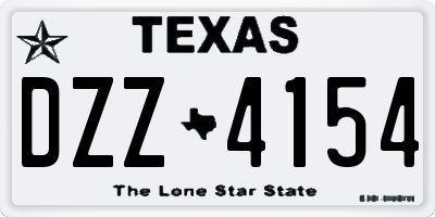 TX license plate DZZ4154