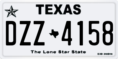 TX license plate DZZ4158